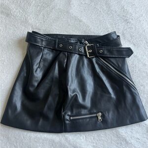 Fashion Nova Black Faux Leather Mini Skirt